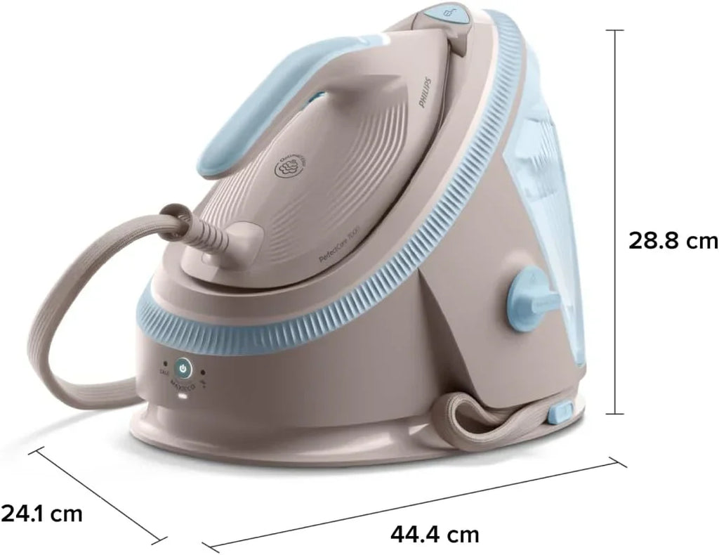 Centro de Engomar Philips PerfectCare Série 7000 – Jato de Vapor 600 g, Pressão de 8,5 Bar, OptimalTEMP, Base SteamGlide Elite, Reservatório Removível 1,5L, Engomar Vertical, Easy De-Calc (PSG7200/60)