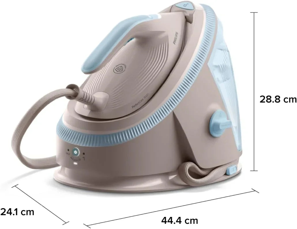 Centro de Engomar Philips PerfectCare Série 7000 – Jato de Vapor 600 g, Pressão de 8,5 Bar, OptimalTEMP, Base SteamGlide Elite, Reservatório Removível 1,5L, Engomar Vertical, Easy De-Calc (PSG7200/60)