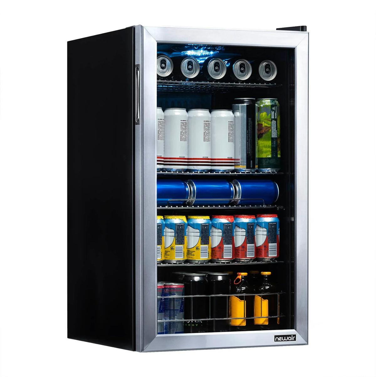 Refrigerador de Bebidas Independente de Aço Inoxidável Newair® 2026 – 126 Latas – 48 cm