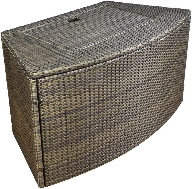 NETSPA Octopus 165 Móvel Semirrígido para SPA - 5 Módulos com Prateleira Dupla, Tampa do Bloco do Motor, Degrau, Banco e Prateleira Inferior - PVC e Compósito de Madeira - Preto - SP-MOB165C-M5