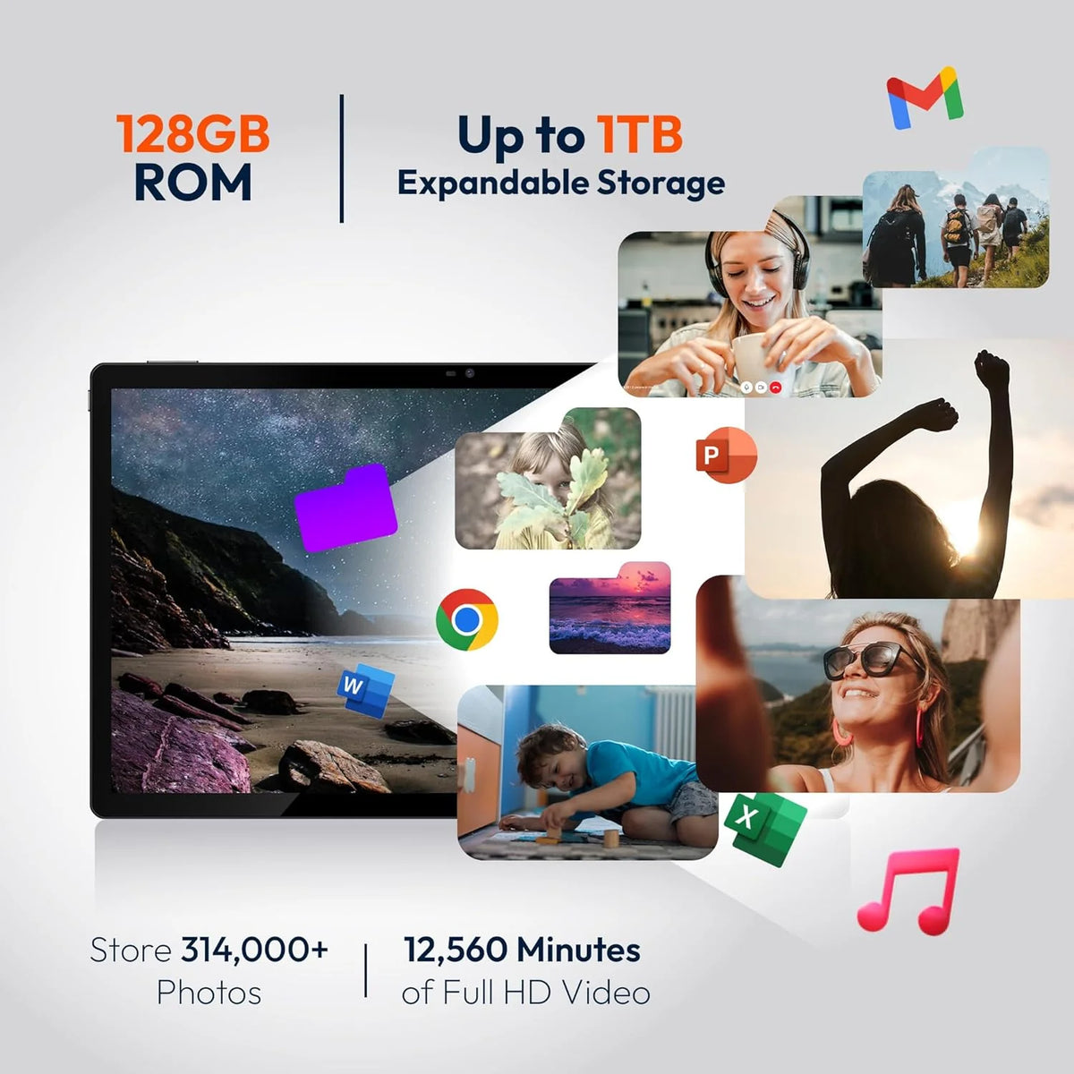 Tablet MESWAO de 15.6 polegadas, Tablet Grande Mes-B3 Mais Recente de 2025 com Tela IPS, Helio G99 Octa-Core, 6GB RAM+128GB ROM (1TB TF), 12000mah, BT5.0, Wi-Fi 2.4G/5G, Android 14, CÂMERA DE 32MP