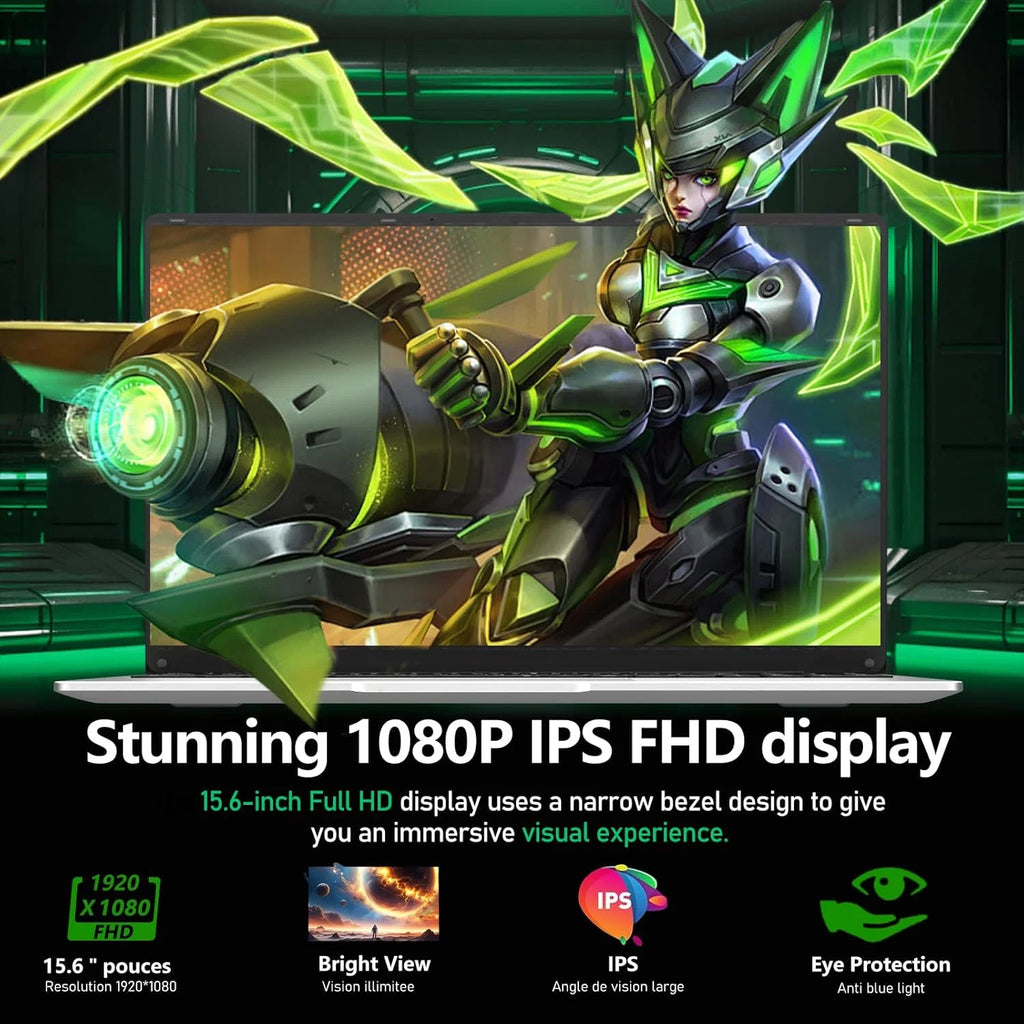Notebook 15.6 Polegadas, PC Portátil Celeron N4000 8GB LPDDR4 256GB SSD, Computador Portátil 1920*1080 IPS FHD Tela, Notebooks Mini HDMI Laptop Win 11 Pro TF Card USB 3.0 Computador