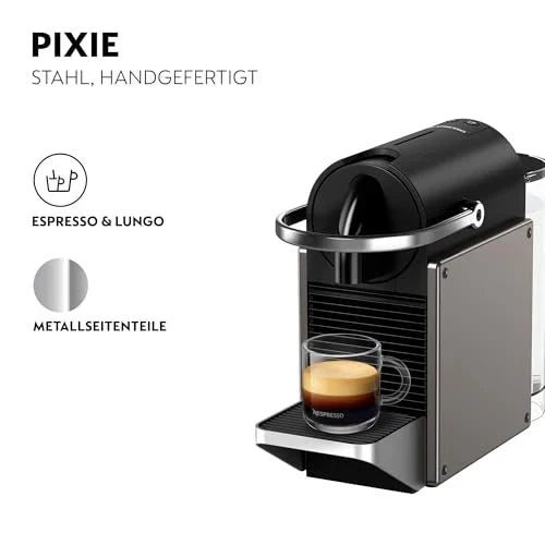 2025 Cafeteira de Cápsulas Krups Nespresso Pixie Redesign | Espresso e Lungo | Estilo industrial | Baixo consumo de energia | Desligamento automático | Bandeja ajustável | Cápsulas recicláveis | Modelo XN306T