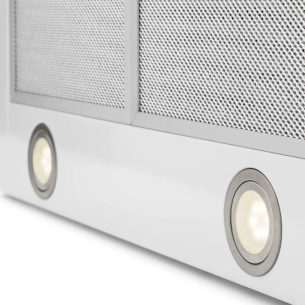 Klarstein Montblanc - Coifa de Parede 60 cm, 3 Níveis de Potência, Sucção de 610 m³/h, Potência de 165W, Kit de Montagem Incluso, Exaustor com Saída de Ar, Filtro de Alumínio, LED, Branco