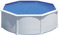 Piscina Elevada de Aço Redonda com Acabamento em Aço Branco. Piscinas Desmontáveis para Jardim 350 x 120 cm - Piscina Gre KIT350ECO Fidji.