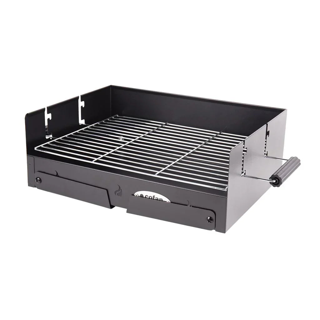 Churrasqueira a Carvão Portátil Cofan | Grelha de Aço Cromado | Churrasqueira Dobrável | Com Alças Laterais | Ideal para Camping, Jardim e Varanda | Medidas: 45,5 X 34,5 X 31,5 Cm