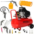 COMPRESSOR DE AR A ÓLEO 50L 3,8HP 8BAR + CONJUNTO DE ACESSÓRIOS PNEUMÁTICOS