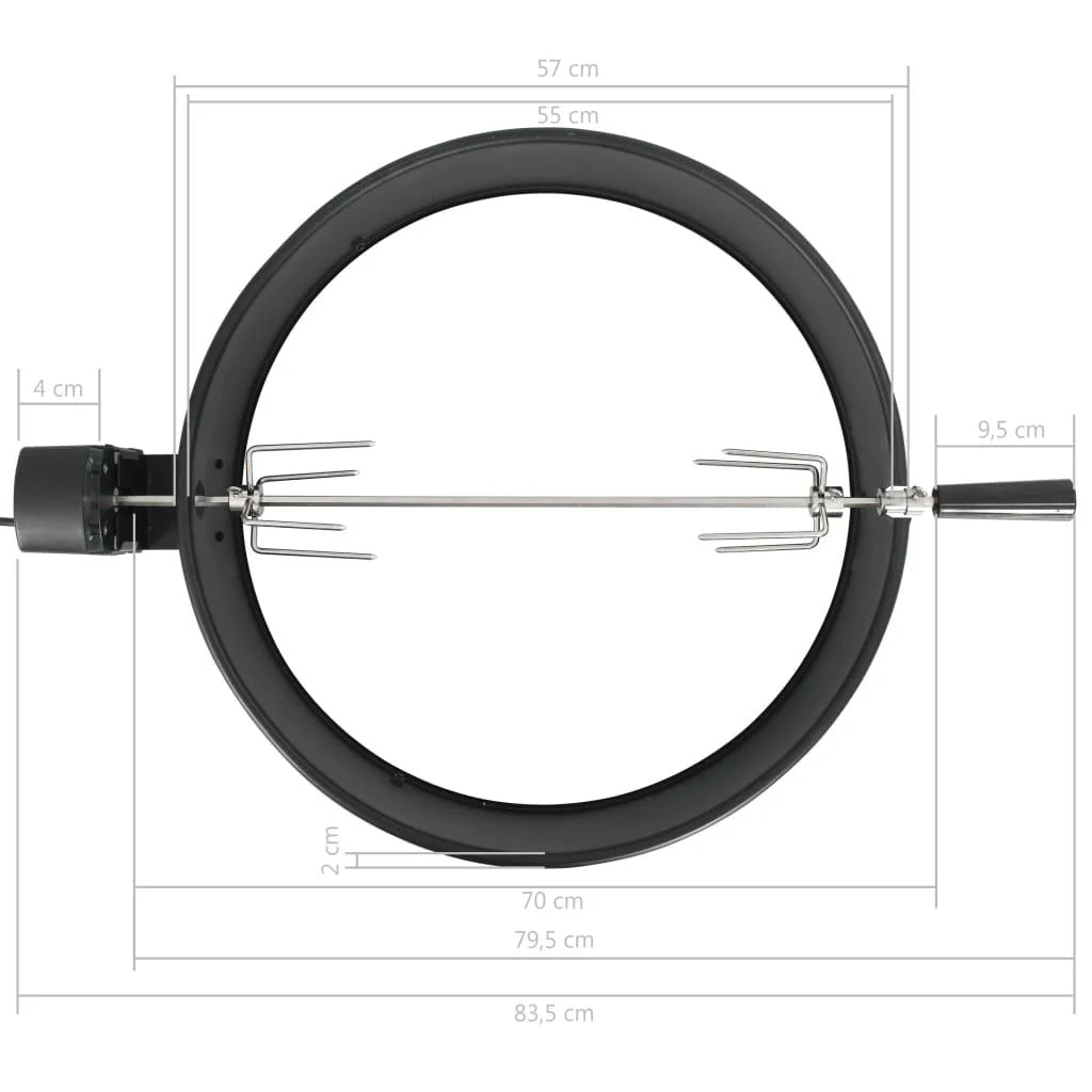 Kit de Anel para Grelhador de Churrasco Preto 57 cm Vidaxl