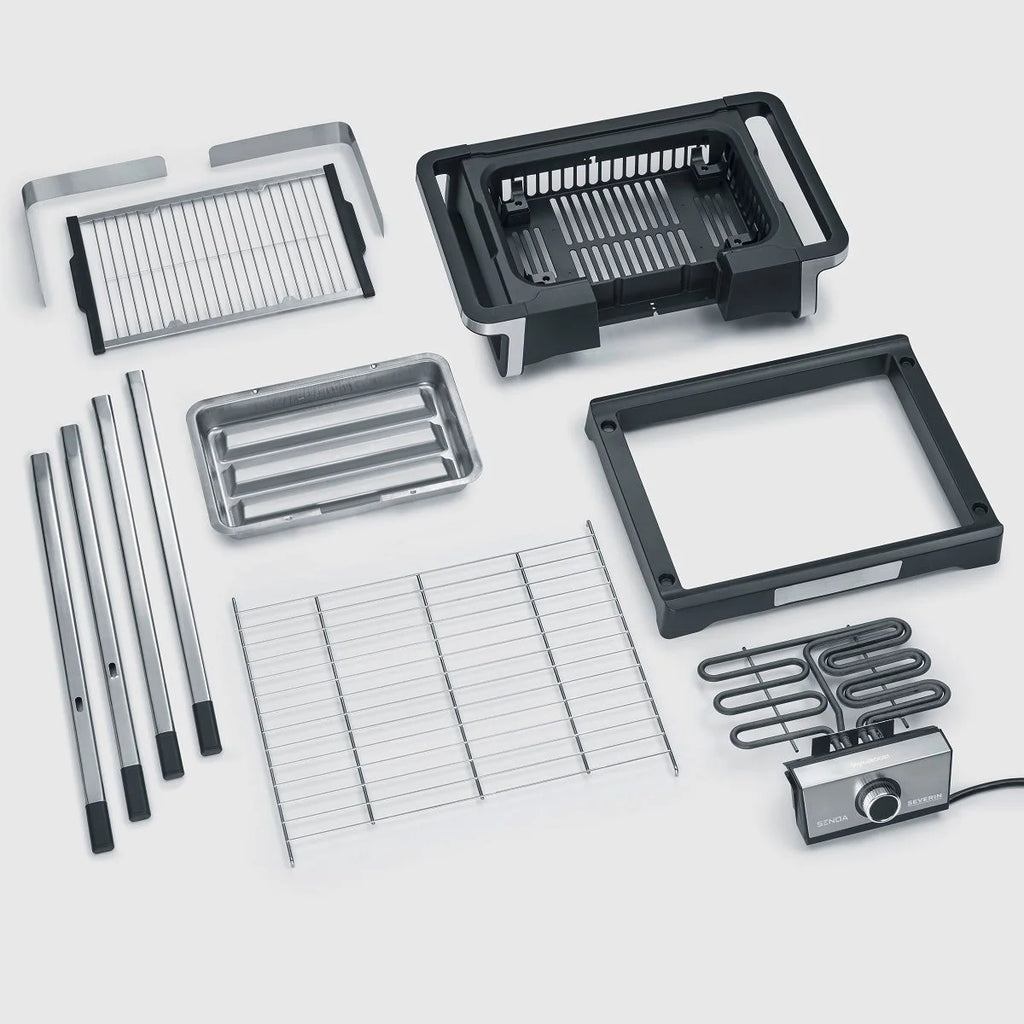 Churrasqueira Elétrica com Visor OLED Digital Boost S e Suporte Preto PG 8118 Severin