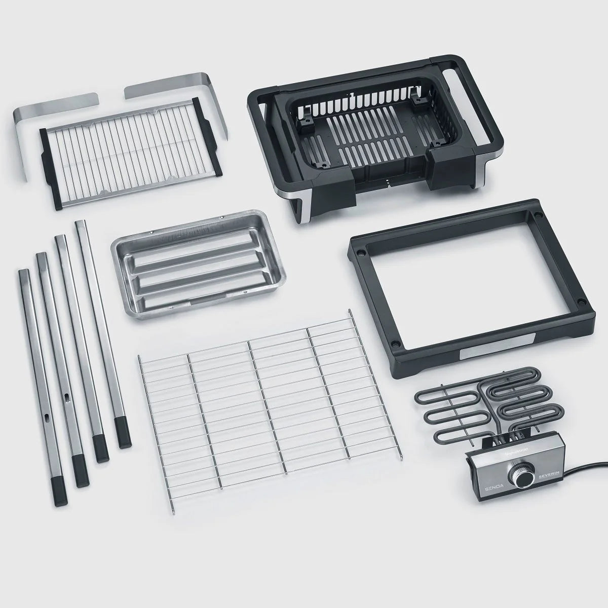 Churrasqueira Elétrica com Visor OLED Digital Boost S e Suporte Preto PG 8118 Severin