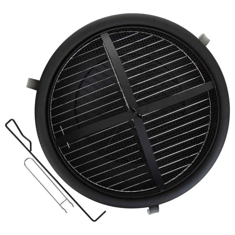 Churrasqueira Externa de Metal Preta com Grelha