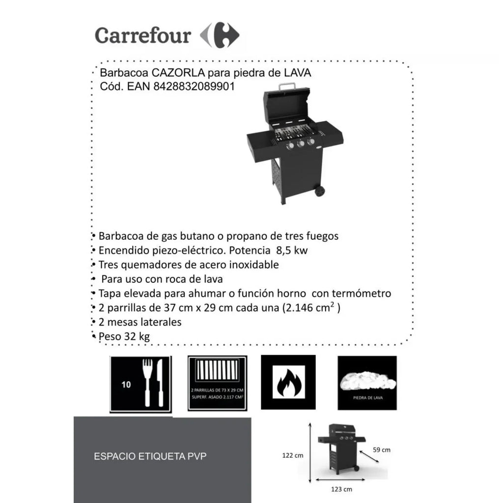 Churrasqueira a gás Cazorla para pedra Imor