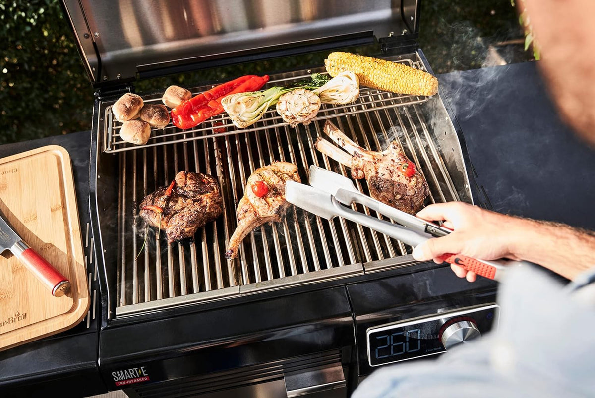 Char-Broil Churrasqueira Elétrica SMART-E - Churrasqueira com E-POWER 90-370°C, controle preciso de temperatura, função de limpeza - Ideal para cozinhar ao ar livre, no jardim e no pátio