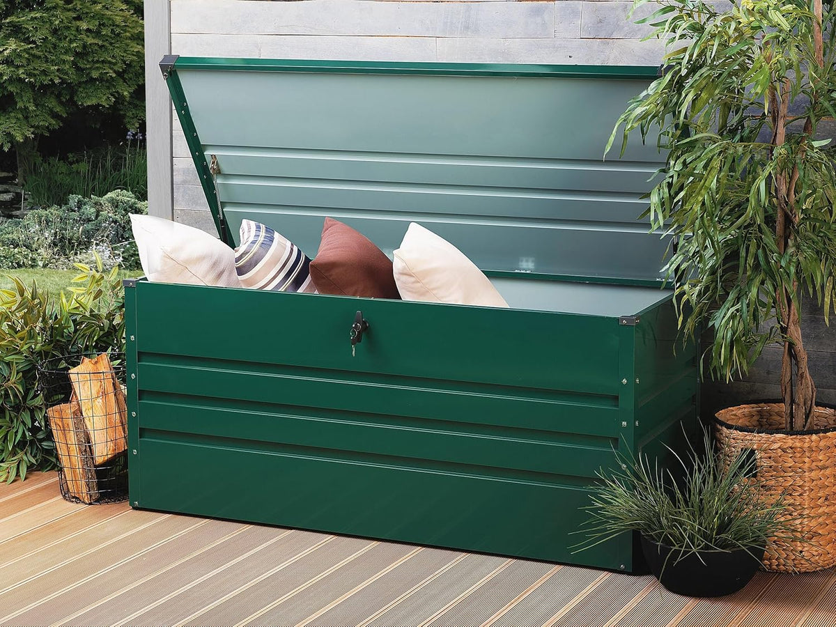 Beliani Baú de arrumação exterior de aço galvanizado verde 400L Cebrosa