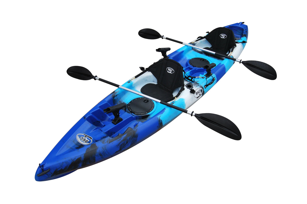 Caiaque de Pesca Duplo BKC TK181 2026 de 3,9 m para 2 Pessoas com Assentos Acolchoados e Remos