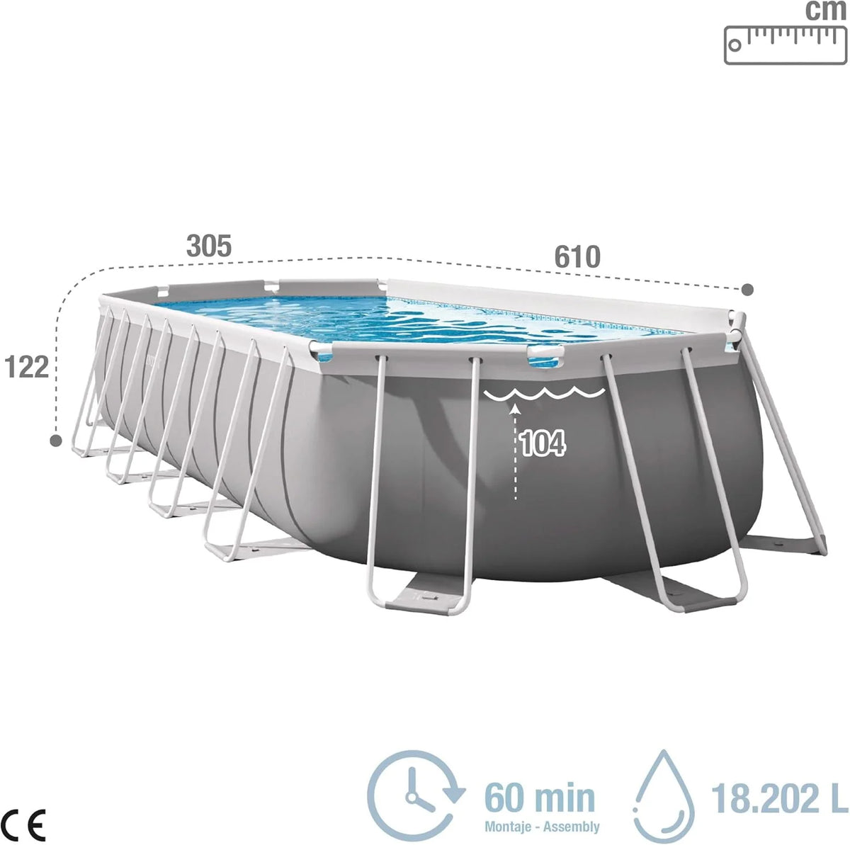 Intex 26798NP - Piscina Desmontável Oval Intex Prism Frame 610x305x122 cm com Bomba Filtrante