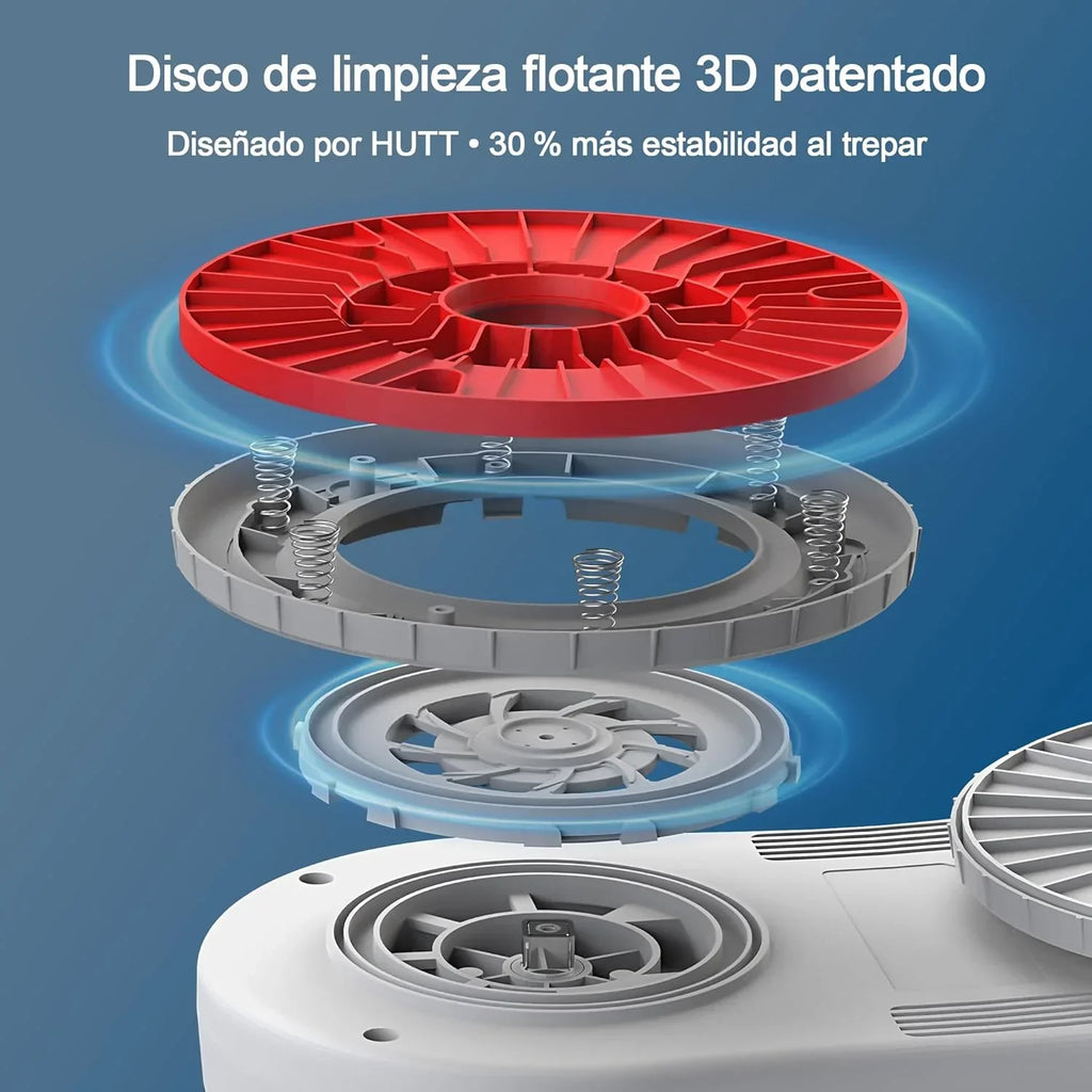 Robô Limpa-vidros HUTT S55 Pro com almofadas flutuantes 3D, sucção de até 6500Pa, pulverização HydroJet, navegação Slam 4.0, reservatório de 80 ml, sistema de segurança multicamadas