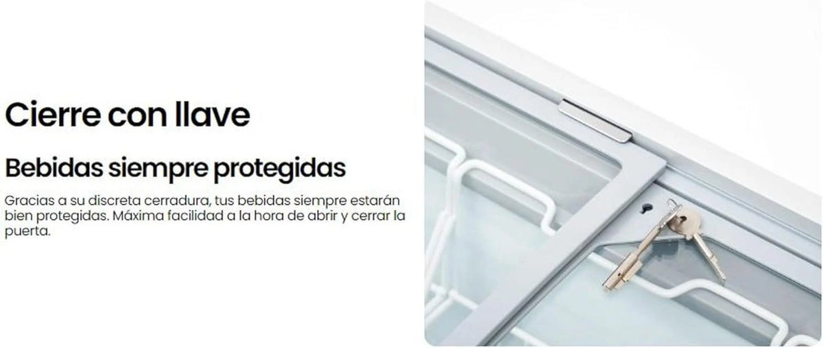 INFINITON Arca Congeladora Industrial FCH-209CC82WEC, 209 Litros, Porta com design Flat door, Controle de temperatura Mecânico, D, Rodas, Fecho de segurança com chave