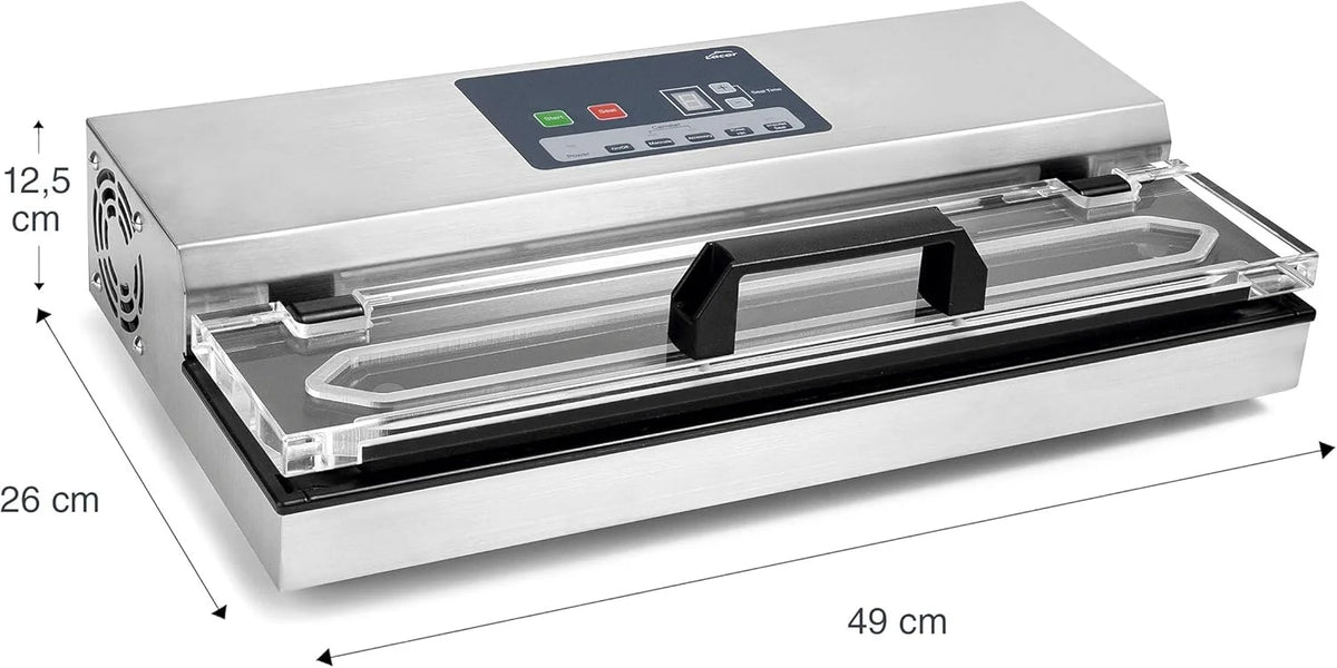 Lacor - 69540 - Embaladora a vácuo, Máquina de vácuo, Seladora de alimentos, Aço inoxidável, Livre de BPA, Selagem hermética, 650W, 40cm, Inox