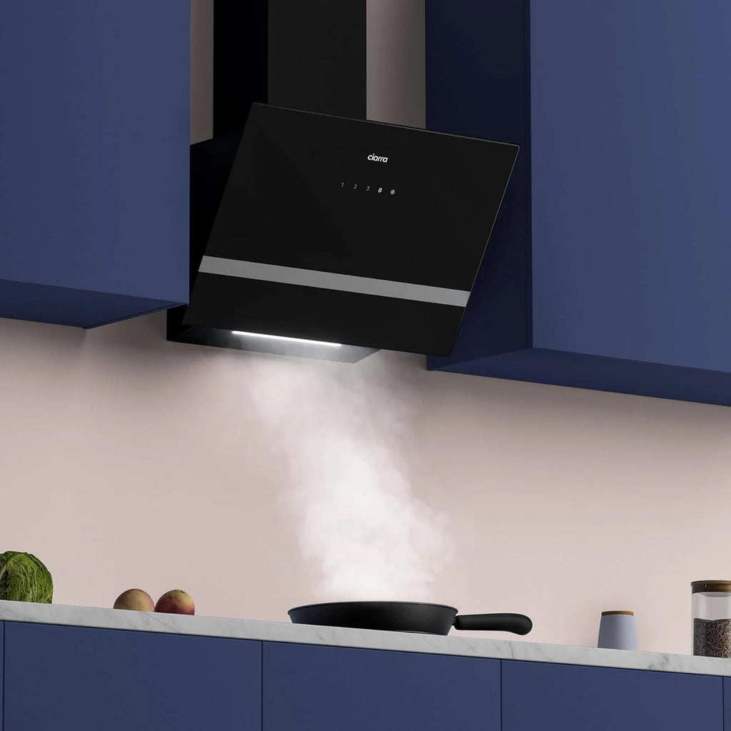 CIARRA CBCB6736H Coifa de Parede 60cm Classe A+++ 3 Velocidades Exaustão Externa e Recirculação Interna por Filtro de Carvão CBCF003 Luz LED