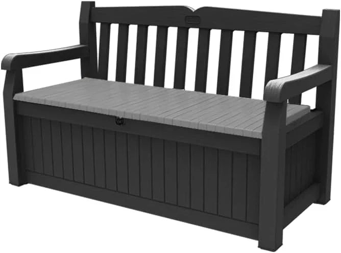 Keter Eden – Baú de Armazenamento Externo, Capacidade 265 L, Resina, Cor Grafite, Jardim e Terraço, 140 x 60 x 84 cm