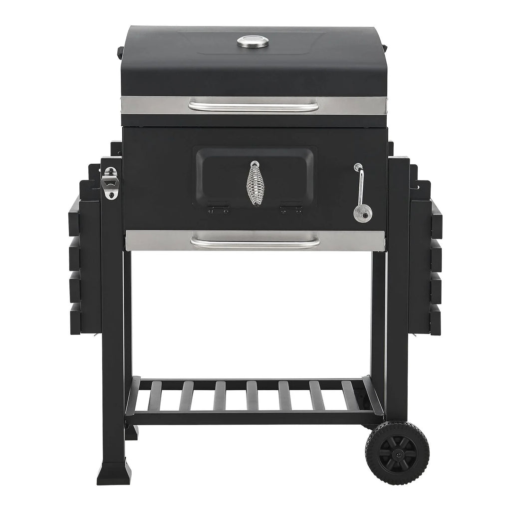 Churrasqueira a Carvão Arnad com 2 Prateleiras Aço 105x135x48cm - Preto [casa.pro]