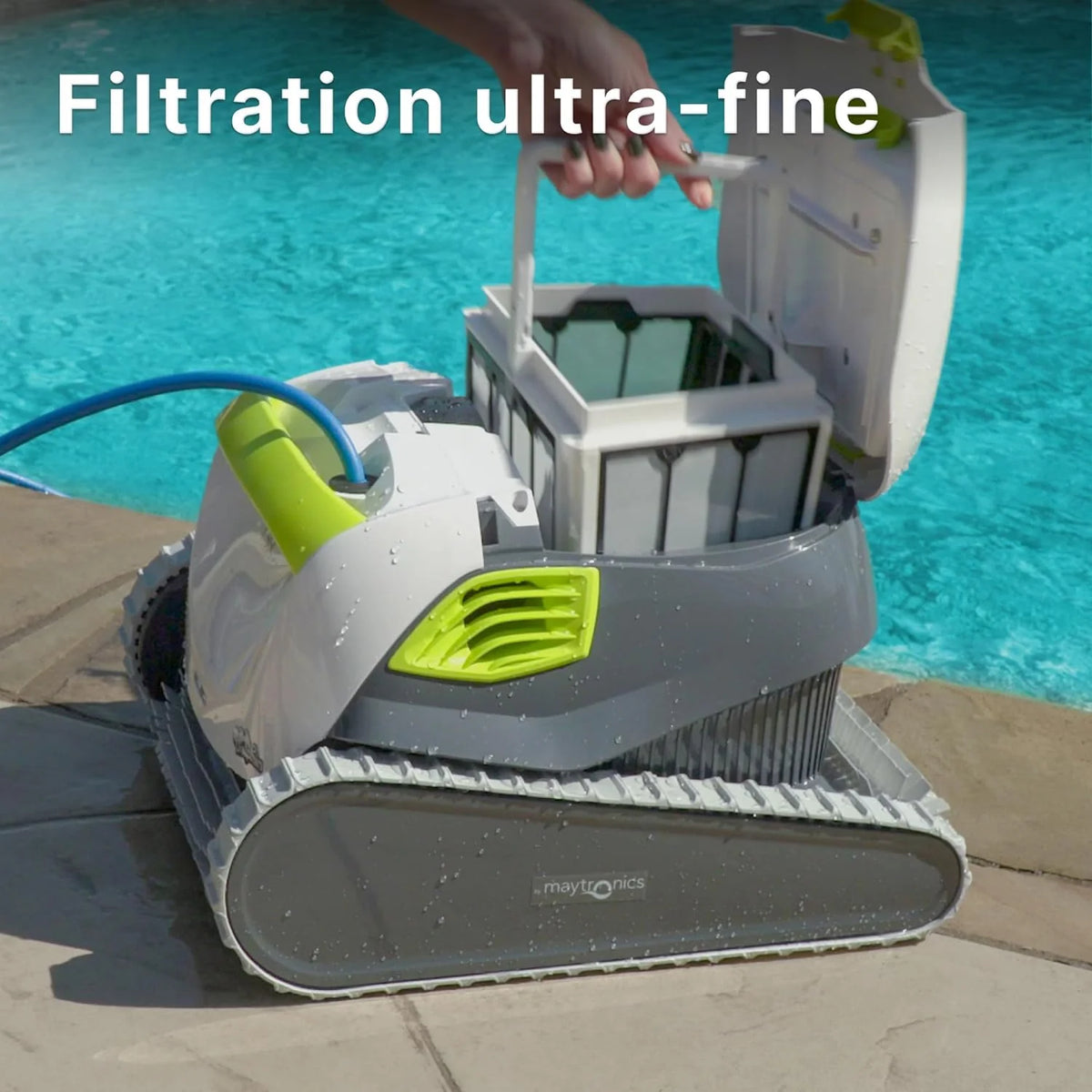 Robô Aspirador de Piscina Elétrico DOLPHIN T45 - Limpeza de Paredes, Piscina Enterrada até 12 m, 3 Anos de Garantia