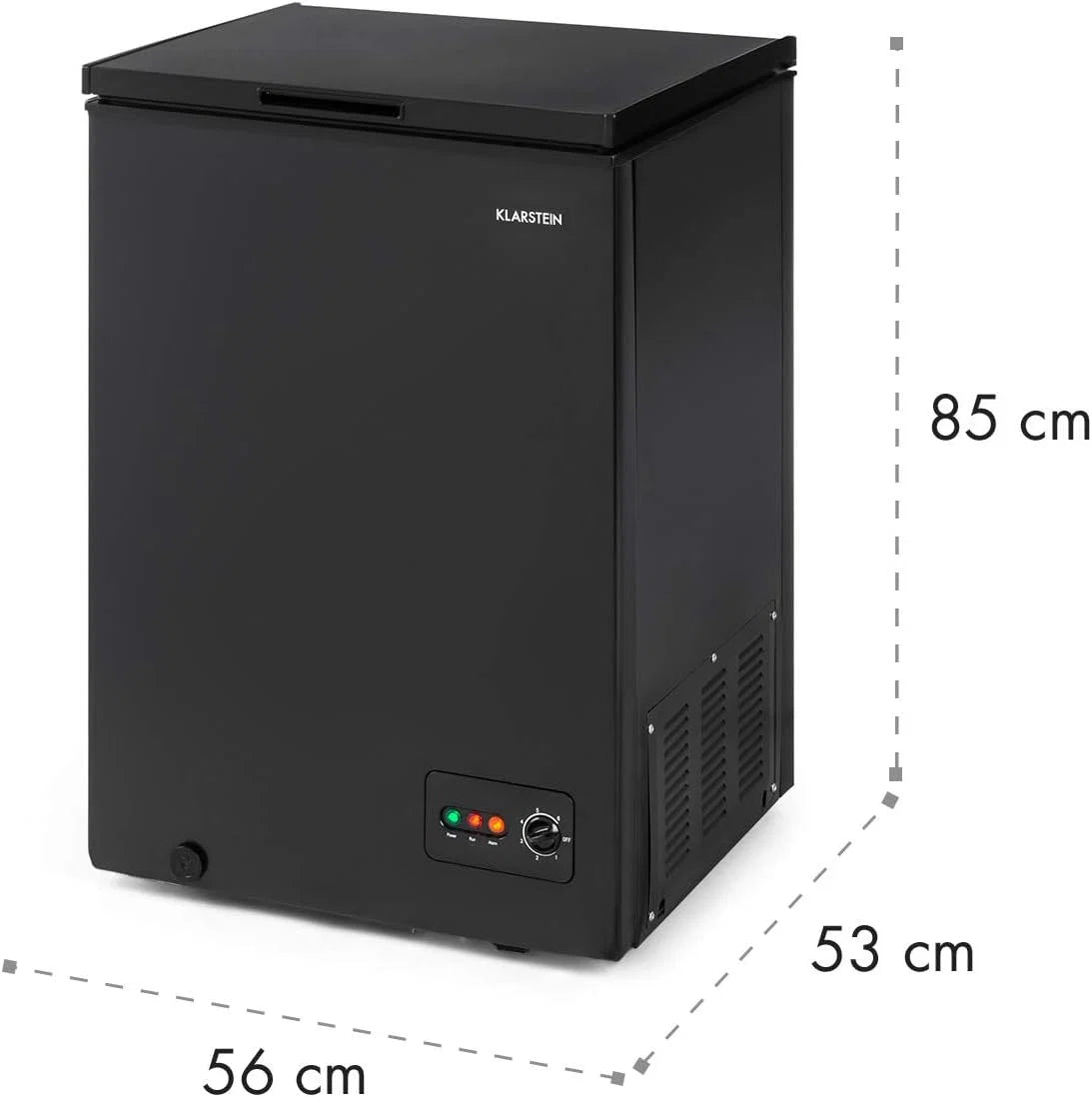 Klarstein Arcon Congelador Pequeno Vertical Portátil, Mini Congelador Silencioso para Casa e Escritório, Congelador de 99 Litros com Cesto, Freezer Horizontal com Rodas de Baixo Consumo para Alimentos