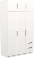 Miroytengo Guarda-Roupa Ghost Grande 6 Portas e 2 Gavetas Cor Branco Mate 203x119 cm