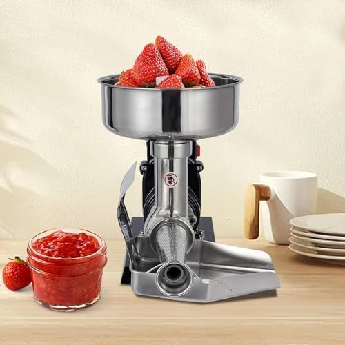Máquina elétrica de moedor de tomate – Prensa de alimentos de aço inoxidável para molhos caseiros de tomate, morango e mirtilo