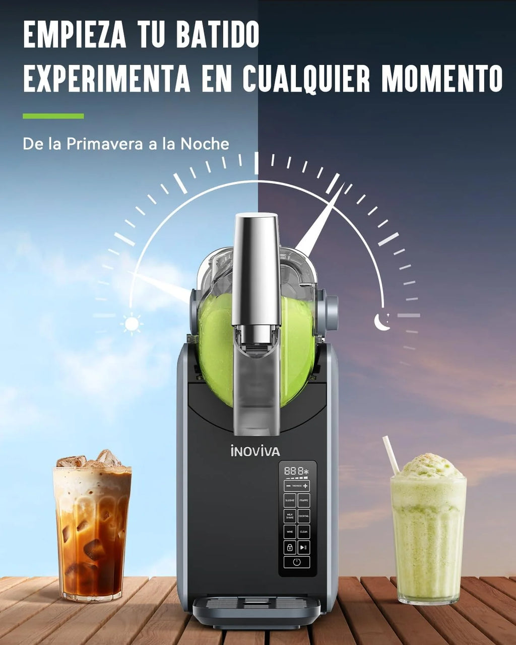 Máquina Granizadora INOVIVA, sem gelo, 2 L, para uso doméstico, autolimpante, 5 programas predefinidos, para raspadinhas, margaritas, frappés e milkshakes (versão S1.2)