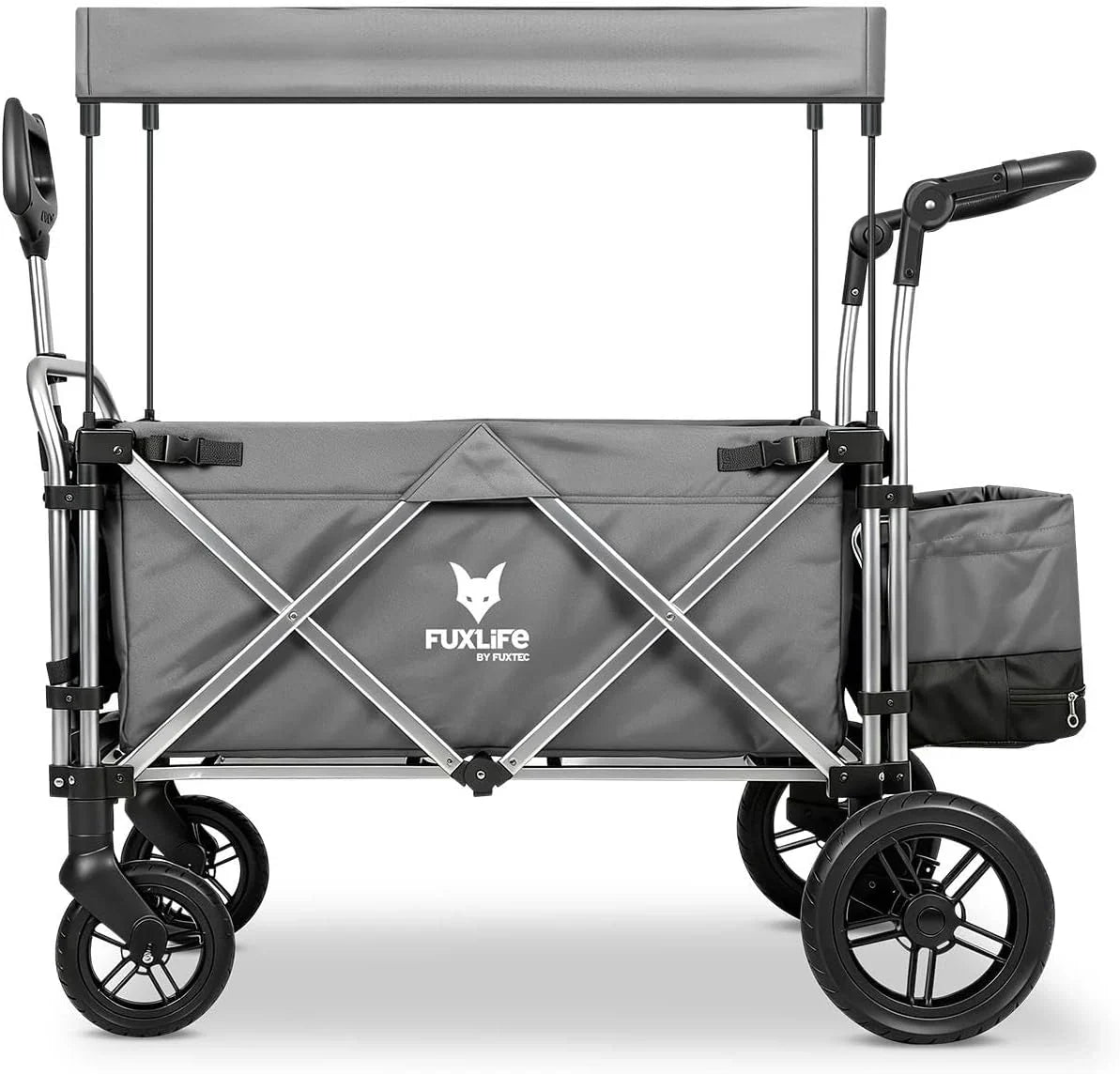 FUXTEC FX-CTL900 Premium Cinza, Carrinho Dobrável Original para Crianças, Ideal para Jardim, Praia ou Cidade, Empurrar ou Puxar, Carga de até 75 kg.