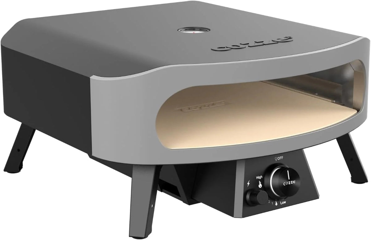 COZZE Forno de Pizza a Gás 17 polegadas – Grande Forno de Pizza para Exterior (50 mbar) – Forno de Pizza com Regulador para Pizza Familiar