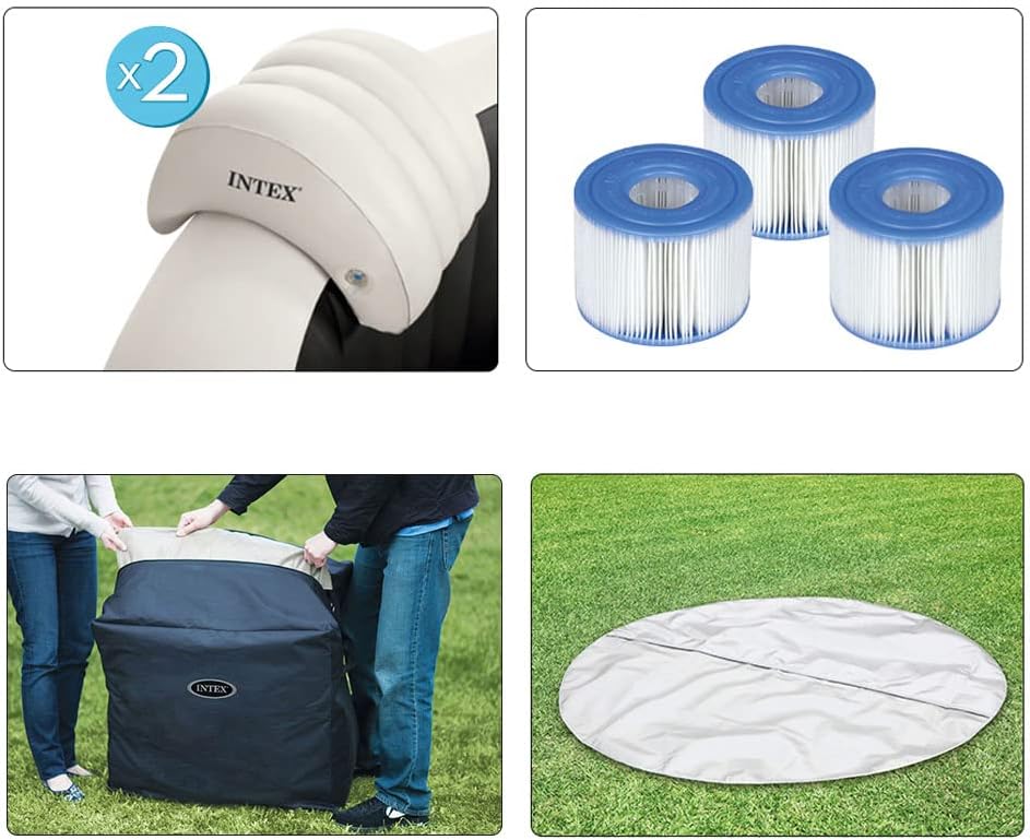 Intex Spa inflável 4 pessoas, octogonal, bolhas Deluxe e jatos de água (55081)