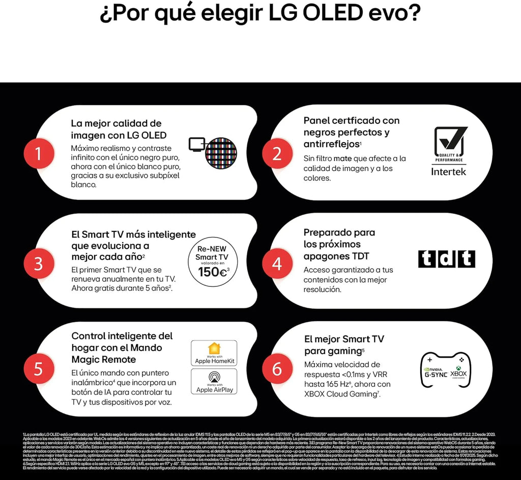 OLED48C54LA - TV 48", OLED EVO 4K, Smart TV AI C5, WebOS 25, Super Upscaling, Dolby Vision e Dolby Atmos, AMD FreeSync, Alexa/Google Assistant, Preto