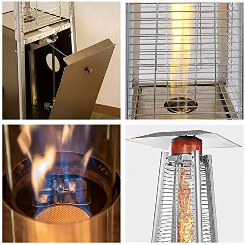 2 Aquecedores Externos em Forma de Pirâmide, 42.000 BTU, Aquecedores de Pátio em Torre a Gás Propano