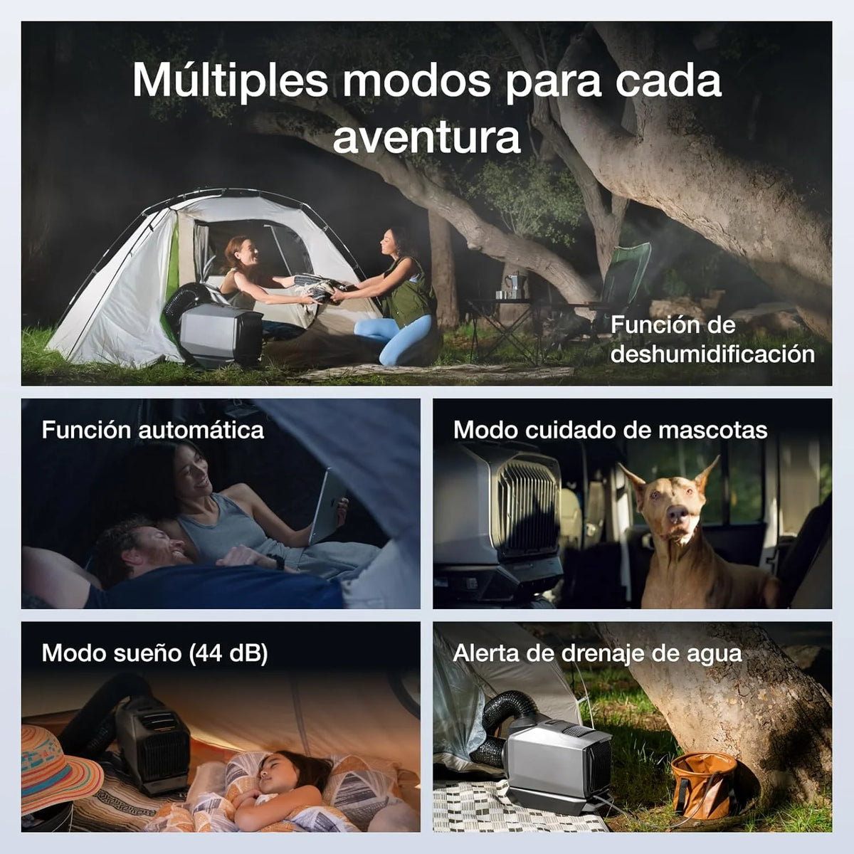 EcoFlow WAVE 3 Climatizador portátil com bateria extra de 1024 Wh, refrigeração 1800 W, aquecimento 2000 W, autonomia de 8 h, controle por app, para camping, autocaravanas, todoterrenos