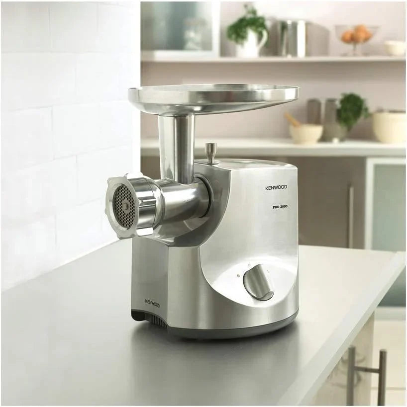 Moedor de Carne Elétrico Kenwood Pro, 3 Discos de Aço Inoxidável, 2 Velocidades, MG700, Potência 2000W, Prata