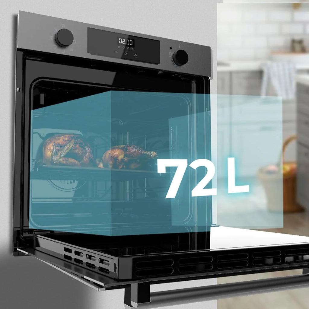 Cecotec Forno Multifunções Integrável 60cm Bolero Hexa M226000 Matt A. 2800W, 72L, 7 Funções, Modo Grelhador, Grelhador com Assistência de Ventilação, Modo Convecção, Descongelar, Steam Base X2, Steam EasyClean, Steam Assist