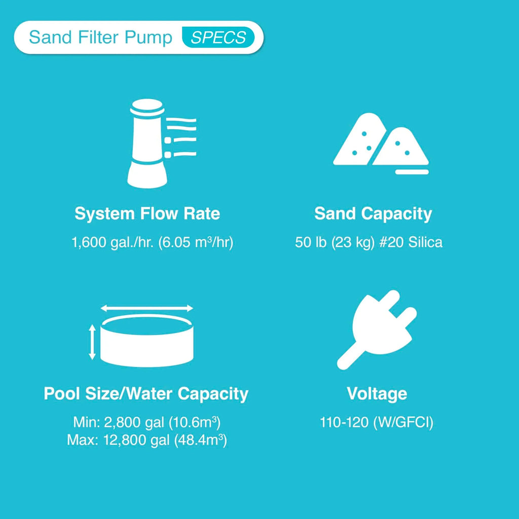 2025 Bomba de filtro de areia Intex 2100 GPH para piscinas de superfície com aspirador automático