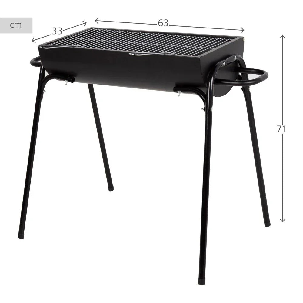 Churrasqueira Portátil de Aço 91x33x71 cm - Aktive. Preto
