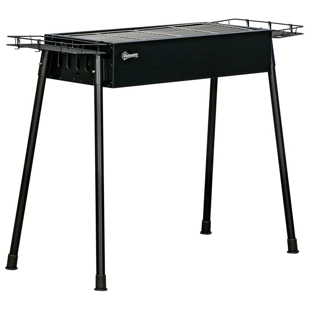 Churrasqueira a Carvão Outsunny Aço Inoxidável Metal 77x30x70 Cm Preto