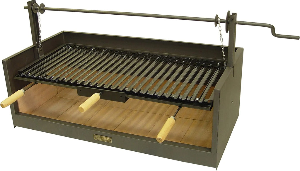 IMEX EL ZORRO Churrasqueira com Tijolo Refratário e Grelha Esmaltada, 90 x 45 x 102 cm