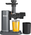 Ninja Extrator de Sumos de Prensagem a Frio com Jarro de 700ml e Recipiente para Polpa de 1,1L para Sumos e Bebidas Saudáveis, Compacto, Peças Próprias para Máquina de Lavar Loiça, Cinzento, JC151EU