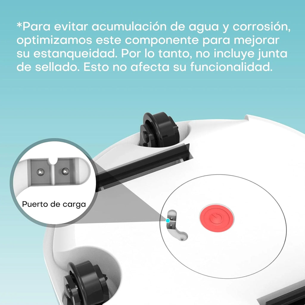 WINNY LIMPADOR DE PISCINA Winny 200 Limpa-Fundos de Piscina, Robô Limpa-Fundos de Piscina Sem Fio, 75 Min de Autonomia, Piscinas Desmontáveis 60m², Dupla Filtragem, Estacionamento Automático (Azul Transparente-Branco)