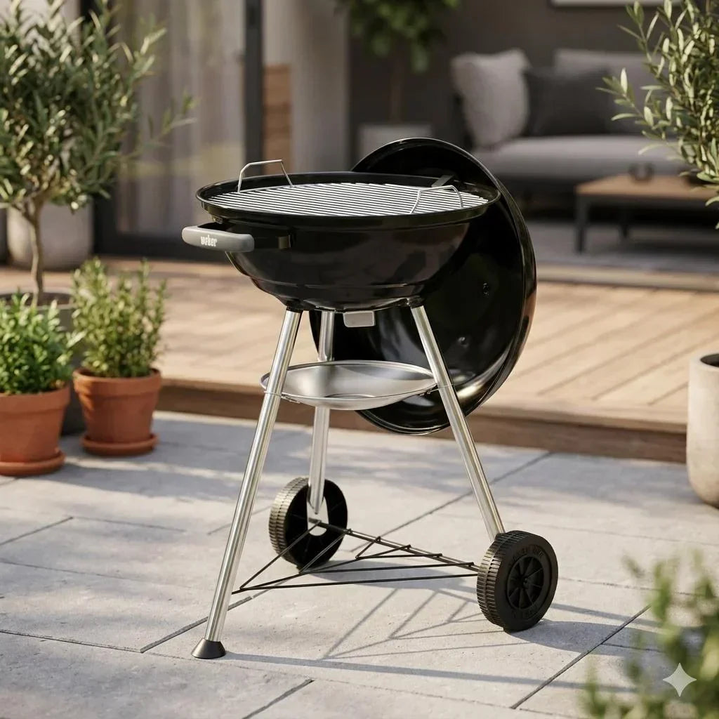 Churrasqueira a Carvão Weber Compact Kettle, 47 cm + 3 Kg de briquetes