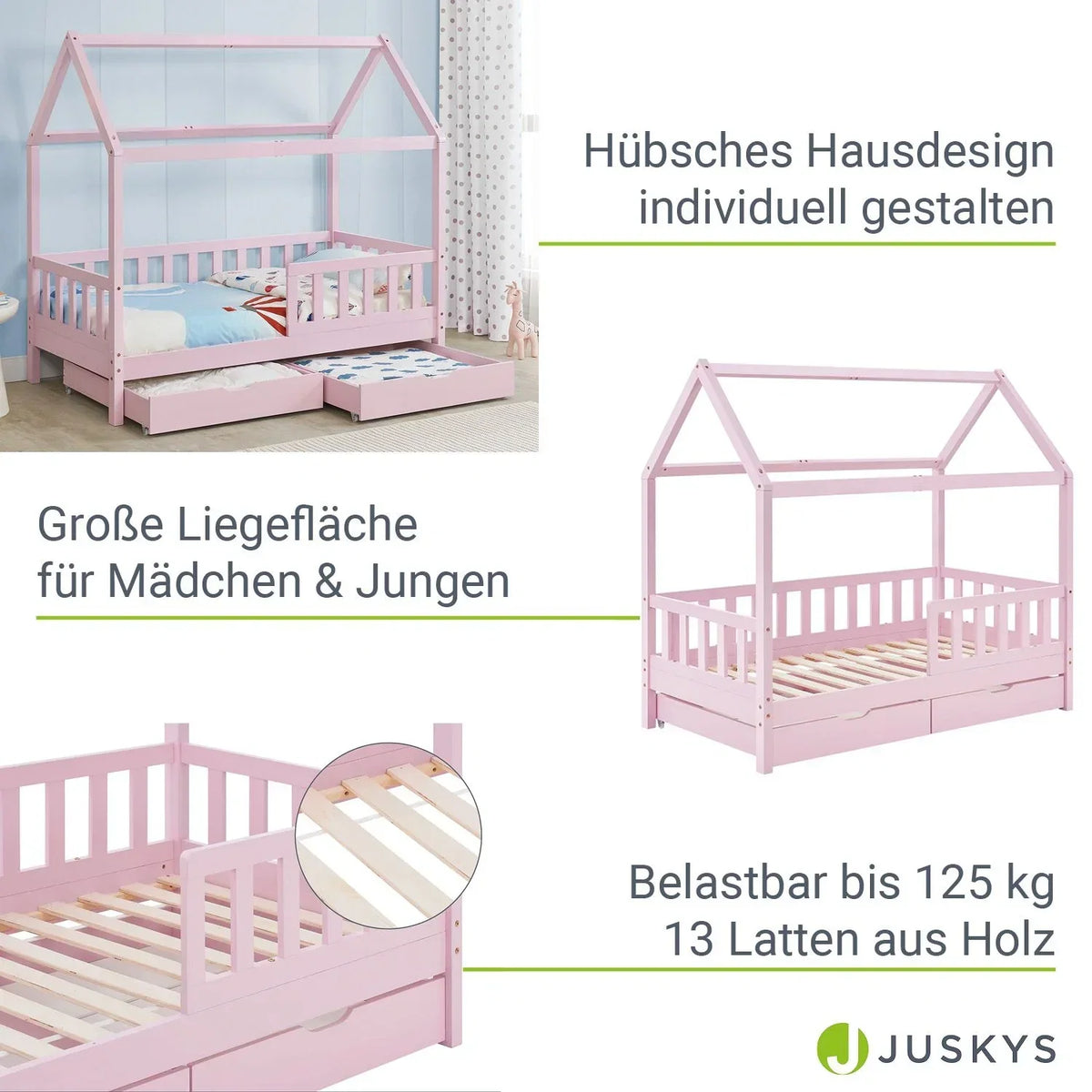 2026 Cama infantil Marli 90 x 200 cm com gavetas de armazenamento