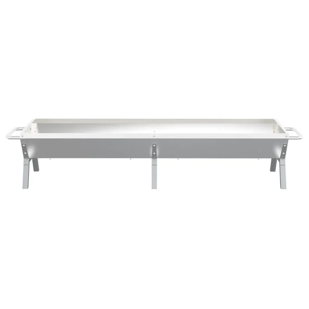 Bandeja de churrasqueira em aço inoxidável prateado 158x42x31 cm Vidaxl