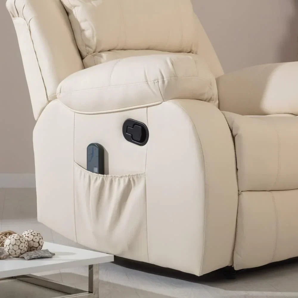 Don Descanso - Poltrona de Massagem Relaxante com Aquecimento Trevi Preta Reclinável 160º com 8 Motores Silenciosos, Aquecimento Lombar, Sist. Massagem 4 Zonas e Acabamento em PU Anti-Rachaduras [Inclui Controle Remoto]. Ideal para Idosos