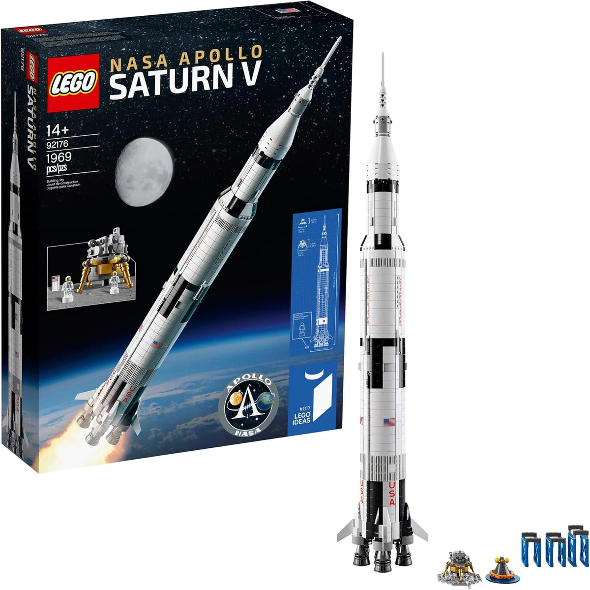 Kit de Construção Ideias NASA Apollo Saturn V 21309 (1969 Peças)